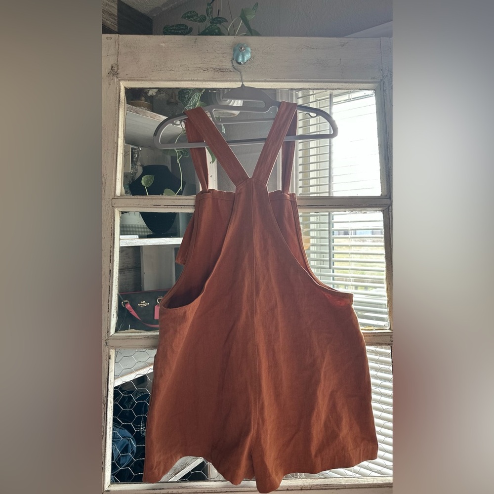 Miou Muse | Rust Short Overalls - Picture 5 of 7